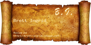 Brett Ingrid névjegykártya